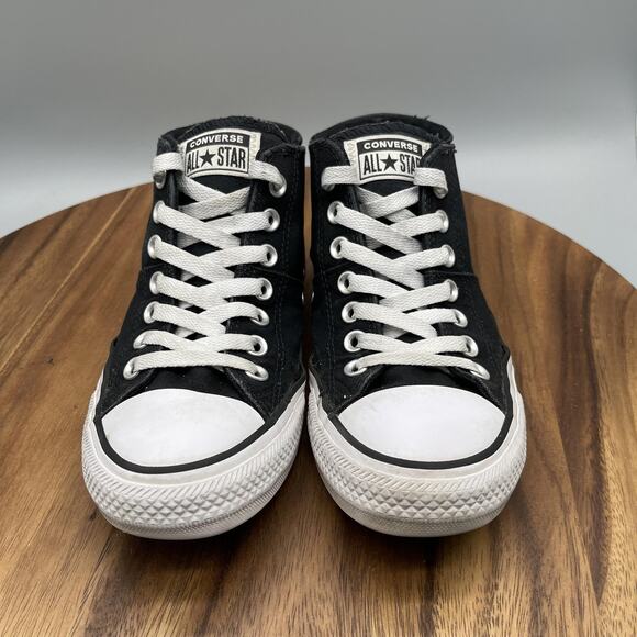 Converse Chuck Taylor All Star Shoes Womens Size 7 Black Canvas Mid Top 563512F - Picture 2 of 10